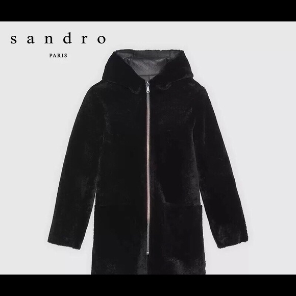 Sandro shearling coat size1 - Picture 1 of 3
